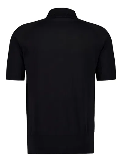 Piacenza Cashmere Patch-pockets Knitted Shirt In Black