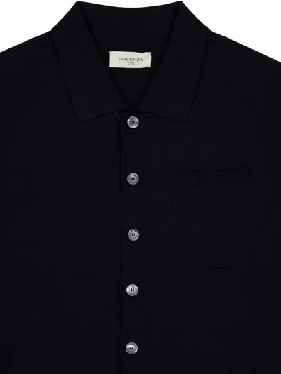 Piacenza Cashmere Patch-pockets Knitted Shirt In Black