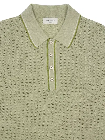 Piacenza Cashmere Four-button Linen Polo Shirt In Green