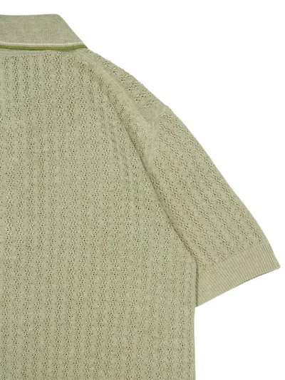 Piacenza Cashmere Four-button Linen Polo Shirt In Green