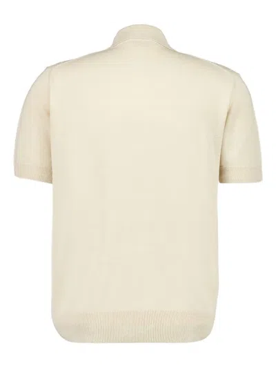 Piacenza Cashmere Cable-knit Polo Shirt In Neutral