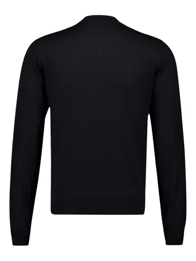 Piacenza Cashmere Crew-neck Wool Sweater In Black