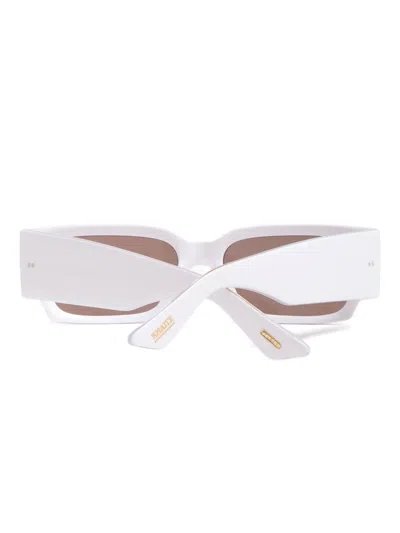 Khaite Rectangle Frame Sunglasses In White