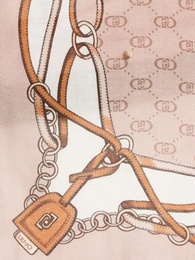 Liu •jo Patterned Scarf In Pink