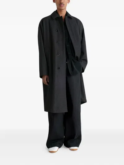 Lemaire Single-breasted Overcoat In Gray