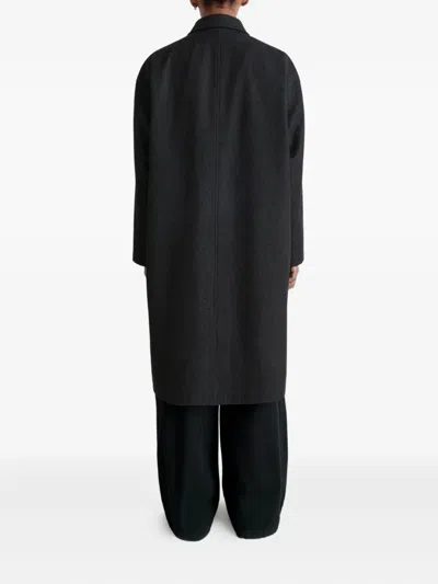 Lemaire Single-breasted Overcoat In Gray