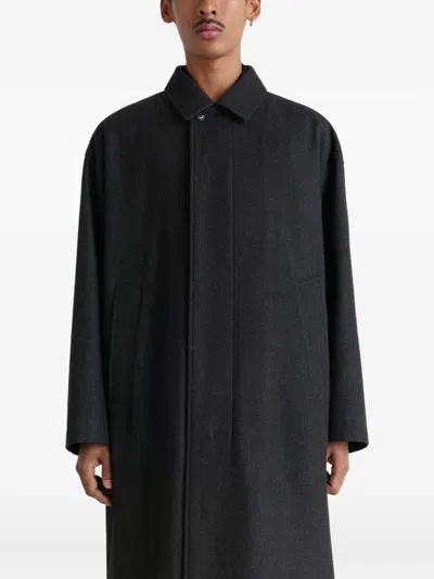 Lemaire Single-breasted Overcoat In Gray