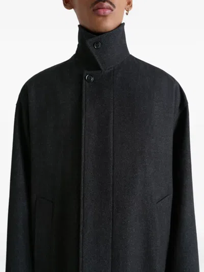 Lemaire Single-breasted Overcoat In Gray