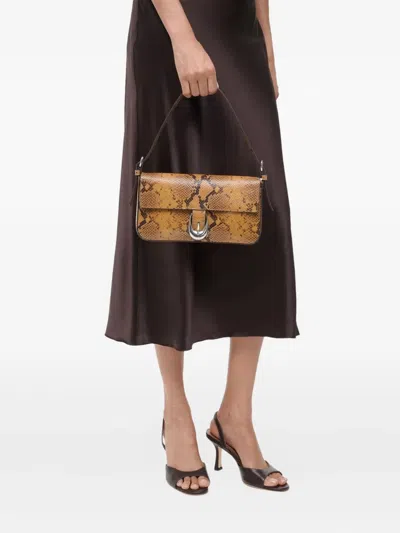 Staud Harlow Python-embossed Leather Shoulder Bag In Animal Print
