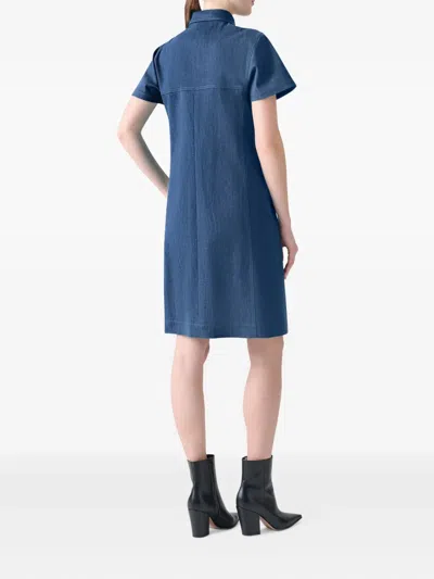 搭扣翻领迷你连衣裙