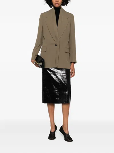Ferragamo Notched-lapel Blazer In Brown