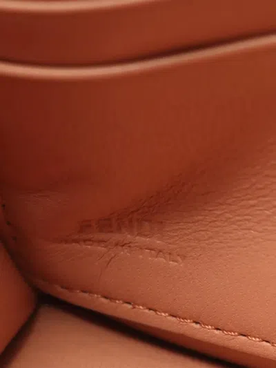 Pre-owned Fendi 2000-2010 Zucca Embossed Leather Baguette Wallet On Chain Satchel In Pink