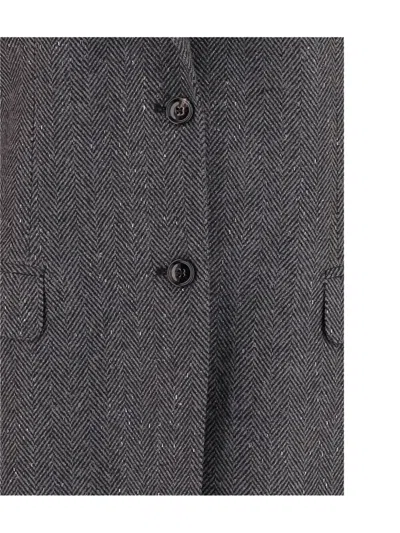 Tagliatore Women Black Single-breasted Blazer, Xs Luxury Blazers For Women Darveys In Gray