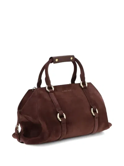 Alexander Mcqueen Farringdon Small Elongated Suede Shoulder Bag In Red