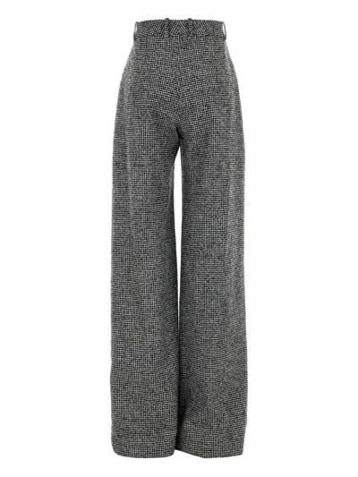Ermanno Scervino Palazzo Pant Featuring Houndstooth Design In Gray