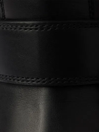 Prada Stiefeletten Aus Leder Und Lammfell In Black