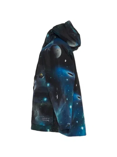 Molo Hooded Printed Jacket In Blue