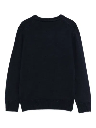 Mc2 Saint Barth Crew-neck Intarsia Sweater In Black