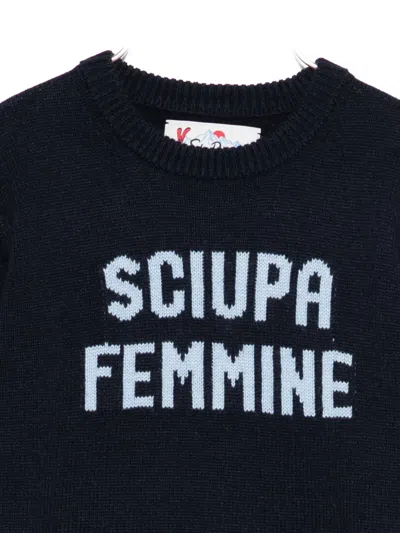 Mc2 Saint Barth Crew-neck Intarsia Sweater In Black