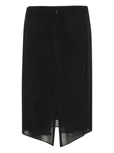Marella Gonna Midi In Georgette Nera In Black