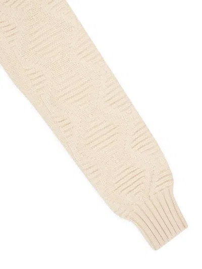 Piacenza Cashmere V-neck Cable-knit Polo Shirt In Neutral