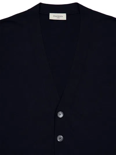 Piacenza Cashmere V-neck Cotton Cardigan In Blue