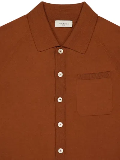 Piacenza Cashmere Buttoned Raglan-sleeve Shirt In Brown
