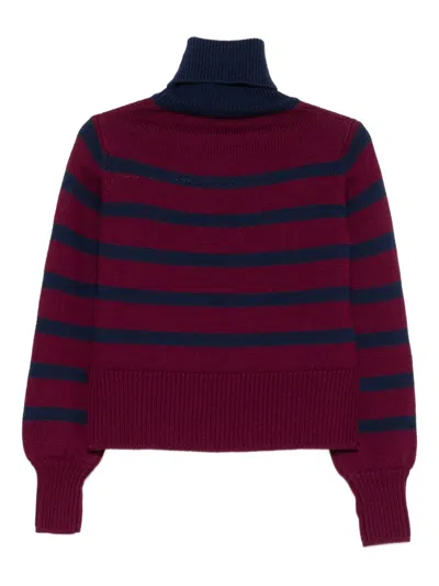 Merci Striped Roll-neck Sweater In Multi