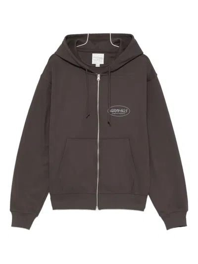 Gramicci Original Freedom Zip Hooded Sweatshirt Clothing In Brown