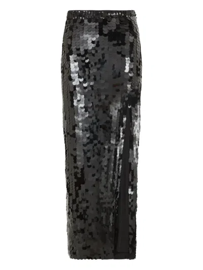 P.a.r.o.s.h Sequined Midi Skirt In Black