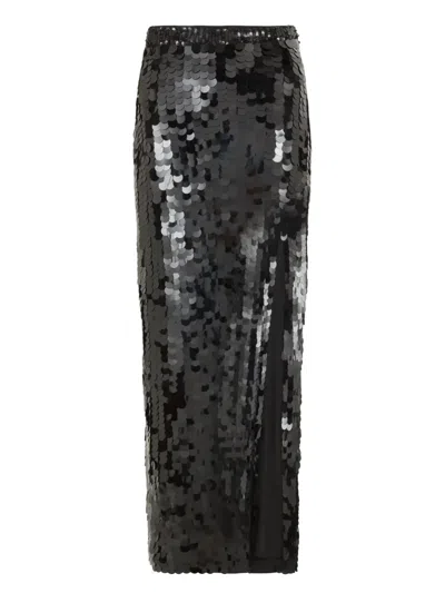 P.a.r.o.s.h Sequined Midi Skirt In Black