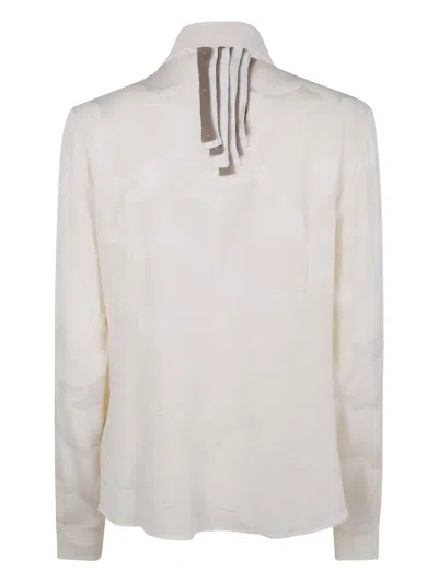 Ibrigu Kimono Shirt With Ruffles In Neutral