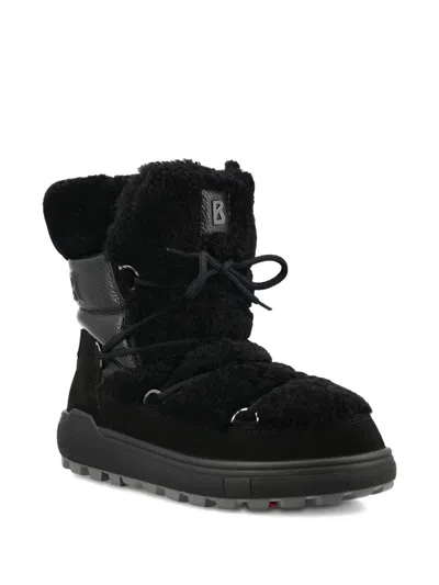 Bogner Lace-up Shearling Boots In Black