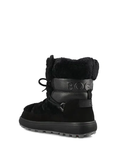Bogner Lace-up Shearling Boots In Black