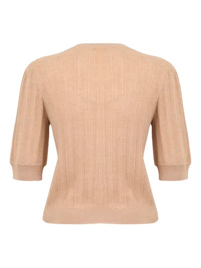 Ulla Johnson Salima Short-sleeve Knit Shirt In Neutral