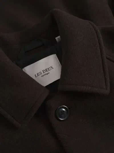 Les Deux Michael Wool Coat In Brown