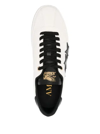 Amiri Croc-effect Leather Sneakers In Black