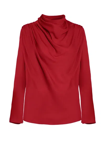 Kallmeyer Tabitha Draped Blouse In Red