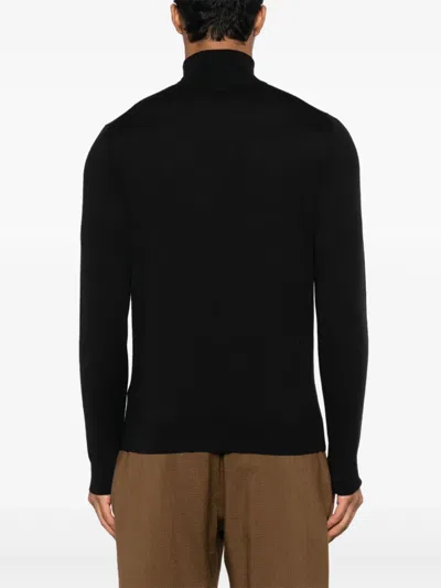 Piacenza Cashmere Roll-neck Wool Jumper In Black