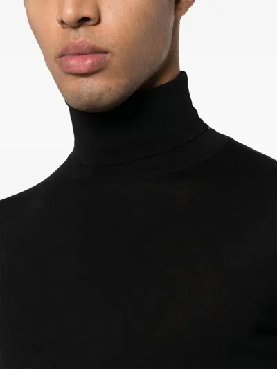 Piacenza Cashmere Roll-neck Wool Jumper In Black