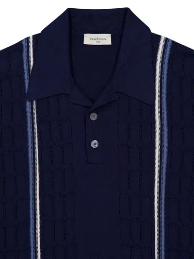 Piacenza Cashmere Short-sleeve Cotton Polo Shirt In Blue