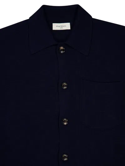 Piacenza Cashmere Button-up Wool Jacket In Blue