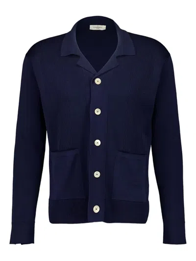 Piacenza Cashmere Ribbed-knit Cardigan In Blue