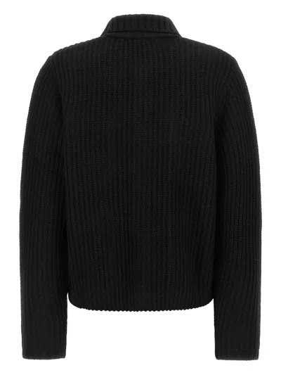 Carhartt Cardigan With Collared Design And Pockets In Black