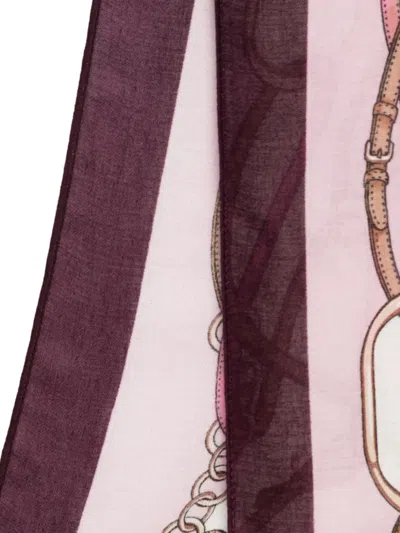 Liu •jo Chain-print Scarf In Pink