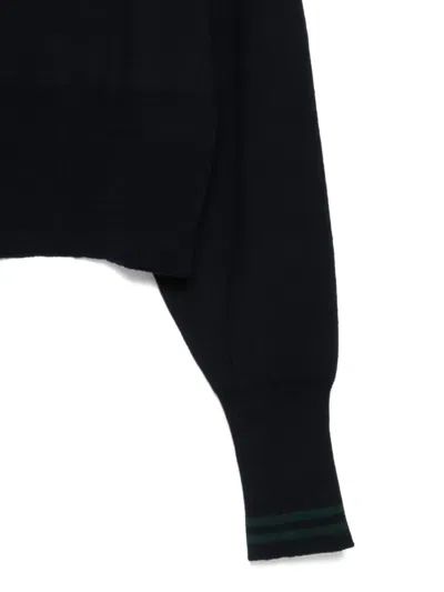 Merci Striped-cuff Sweater In Blue