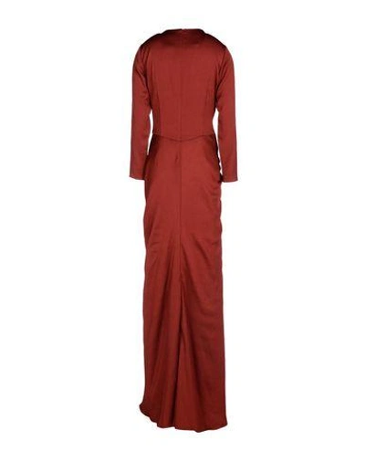 Shop Intropia Long Dress In Brick Red