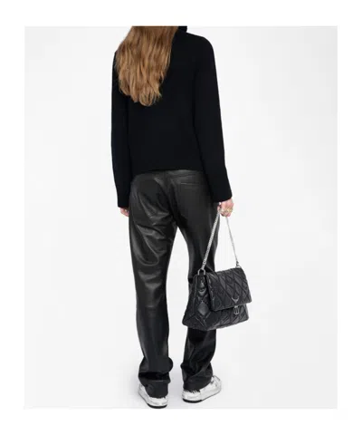 Zadig & Voltaire High-neck Embellished-button Sweater In Black