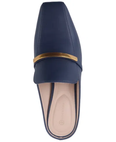 Giani Bernini Women's Danyell Snip Toe Block Heel Mules, Created For Macy's In Blue