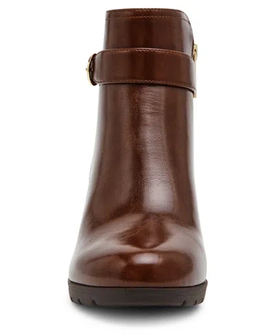 Anne Klein Women's Rumor Round Toe Booties In Brown